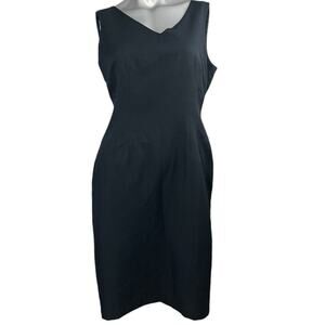 Jones Studio Separates Deep Blue Classic Sleeveless Dress 12 Sheath V-neck NWT